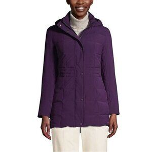 NWT Lands End Womens Blackberry Down Stretch Quilted Coat SMALL